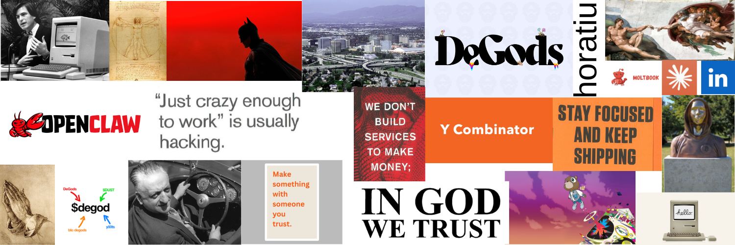 A collage that represents Horatiu Budai's money-making personality.